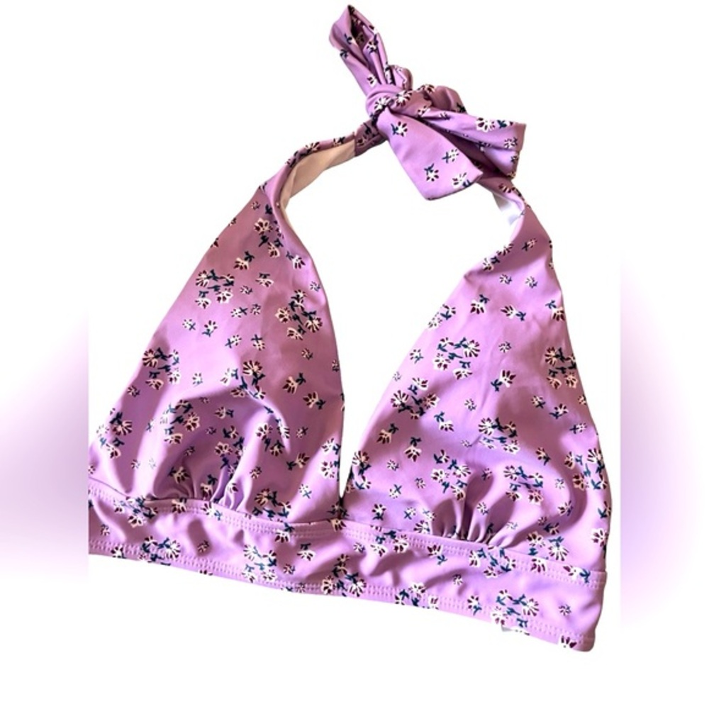 EUC Women's Small Purple/White Bikini Top**